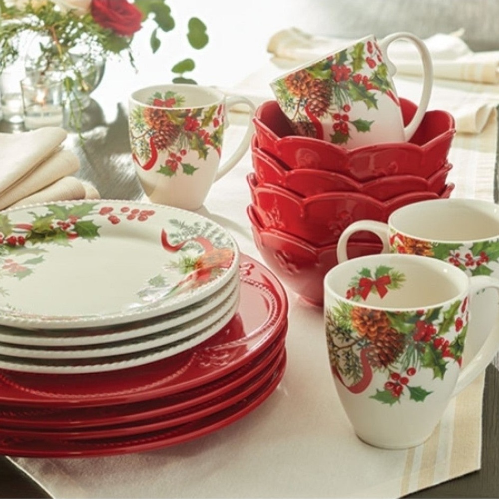 Marbella Ruby & Winter Berry 16-Pc. Dinnerware Set (3499)